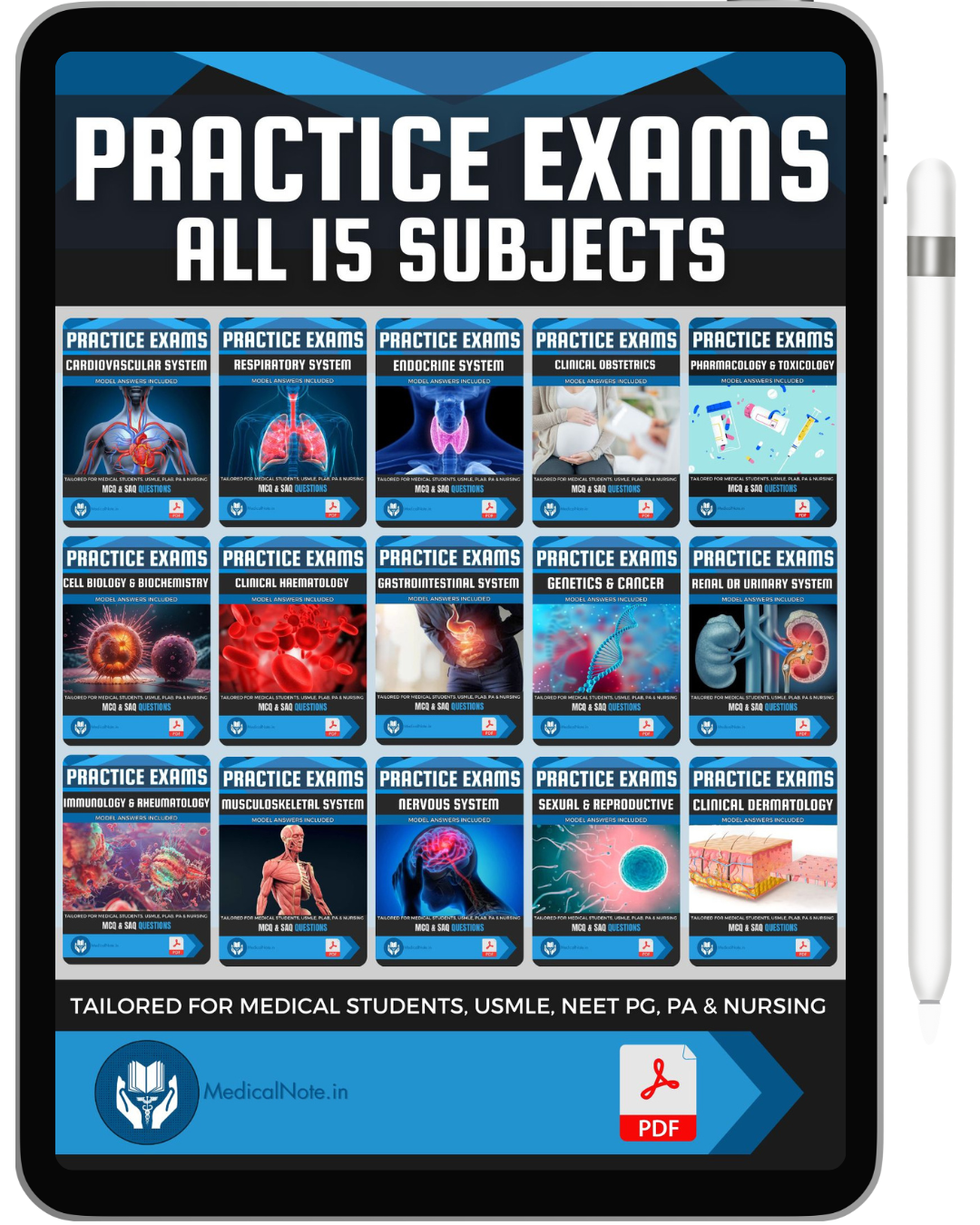 ALL 15 SUBJECT PRACTICE EXAMS (80% DISCOUNT)